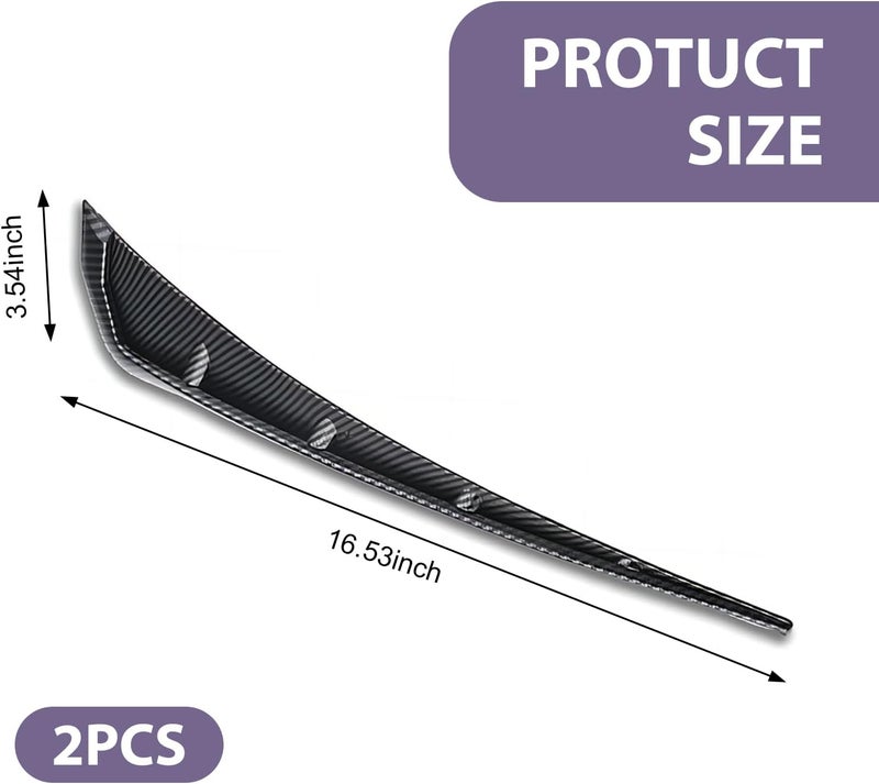 Qurbuns 2 PCS Car Fender Side Vents, ABS Carbon Fiber Spoiler Body Fender Cover, Air Flow Intake Hole Grille Spoiler Deco Sticker, Sport Stytle Modified Exterior Accessories for Cars (Carbon Fiber) - Image 2